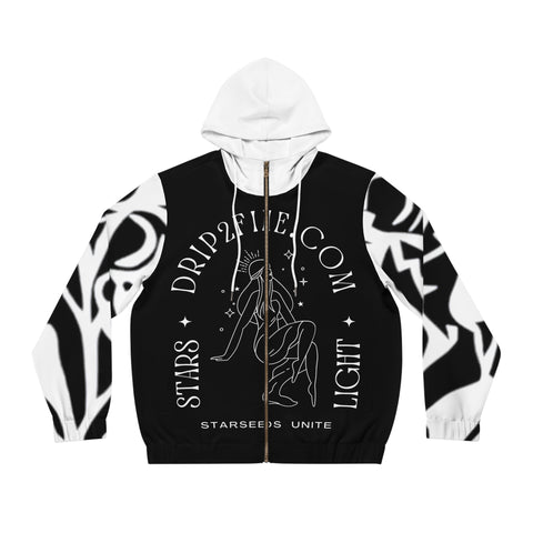 Men's HIP HOP ART Full-Zip Hoodie (AOP)