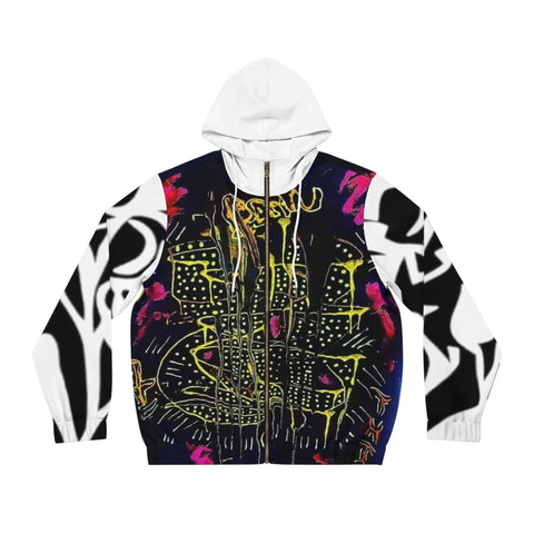 Men's Full-Zip  HIP HOP ART Hoodie (AOP)