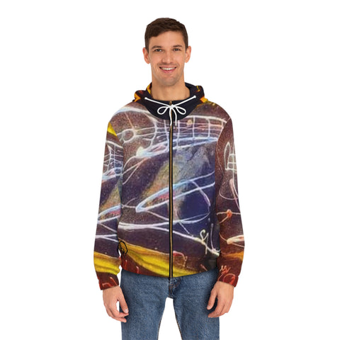 Men's Full-Zip  Musical Drip Hoodie (AOP)