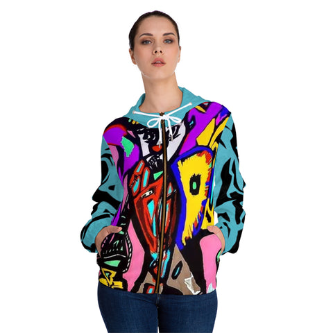 Women’s Full-Zip HIP HOP ART Hoodie (AOP)