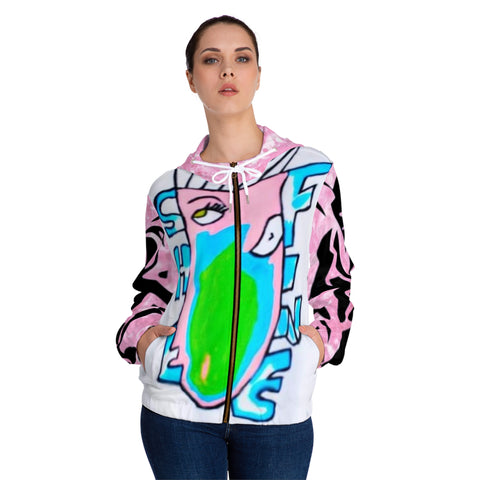 Women’s Full-Zip HIP HOP ART Hoodie (AOP)