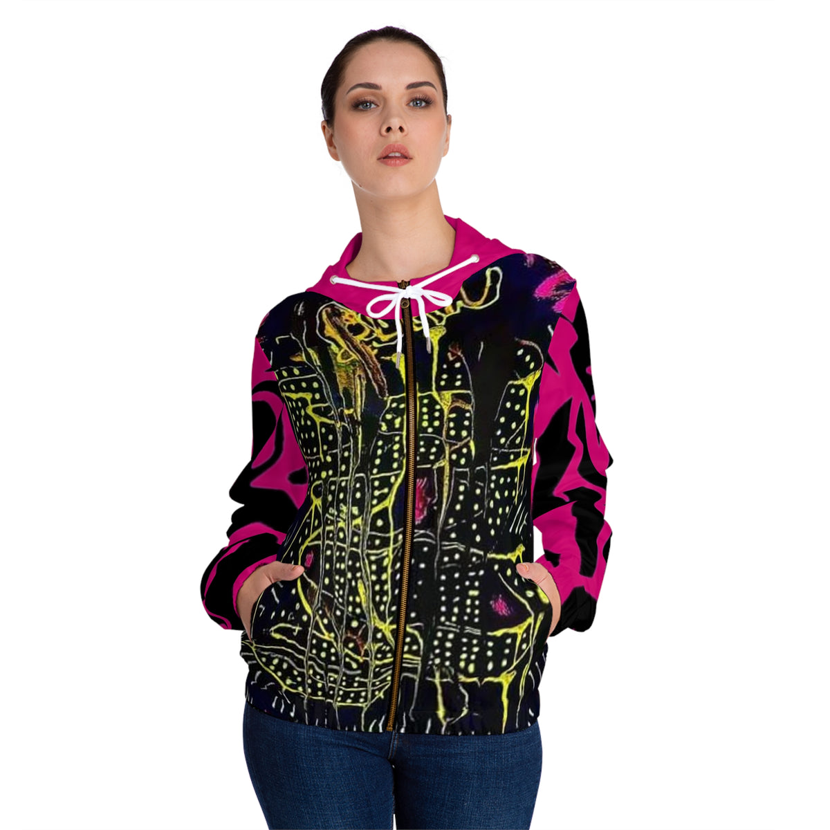 Women’s Full-Zip HIP HOP ART Hoodie (AOP)