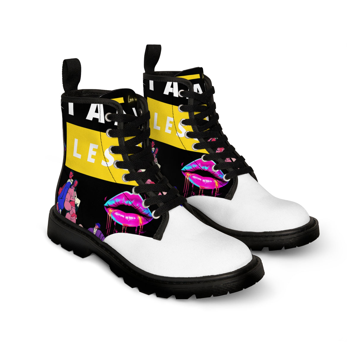 Men's  HIP HOP ART Canvas Boots