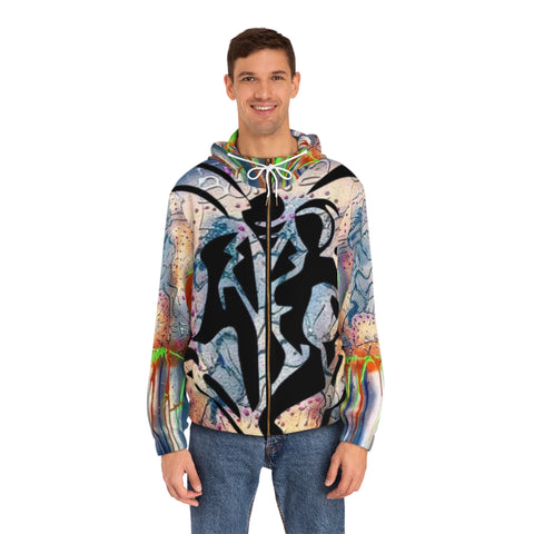 Men's Full-Zip  HIP HOP ART Hoodie (AOP)