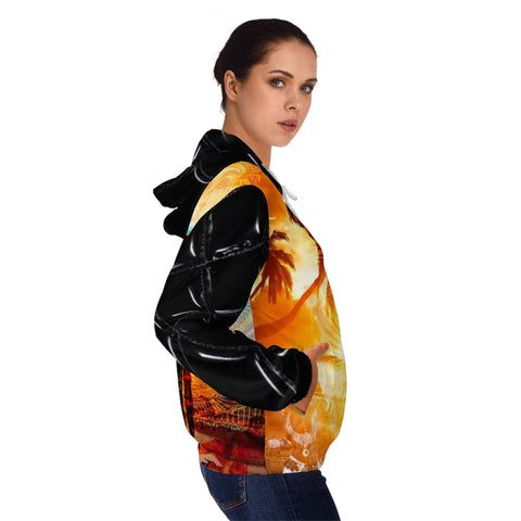 Women’s Full-Zip  HIP HOP ART Hoodie (AOP)