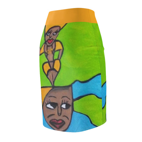 Women's HIP HOP ART  Pencil Skirt (AOP)