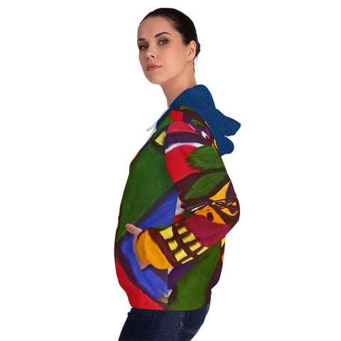 Women’s Full-Zip  HIP HOP ART Hoodie (AOP)