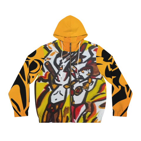 Men's Full-Zip HIP HOP ART Hoodie (AOP)