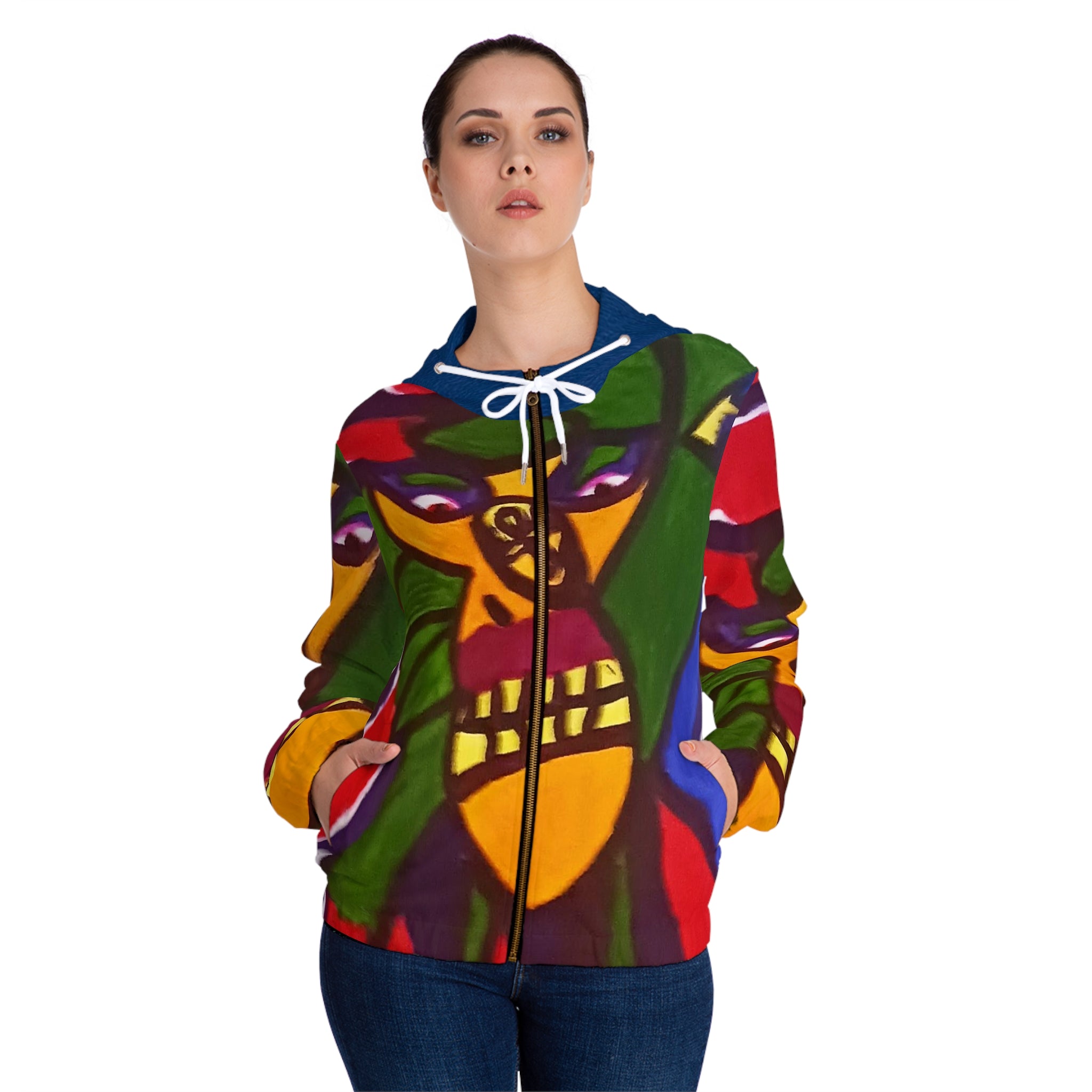 Women’s Full-Zip HIP HOP ART Hoodie (AOP)