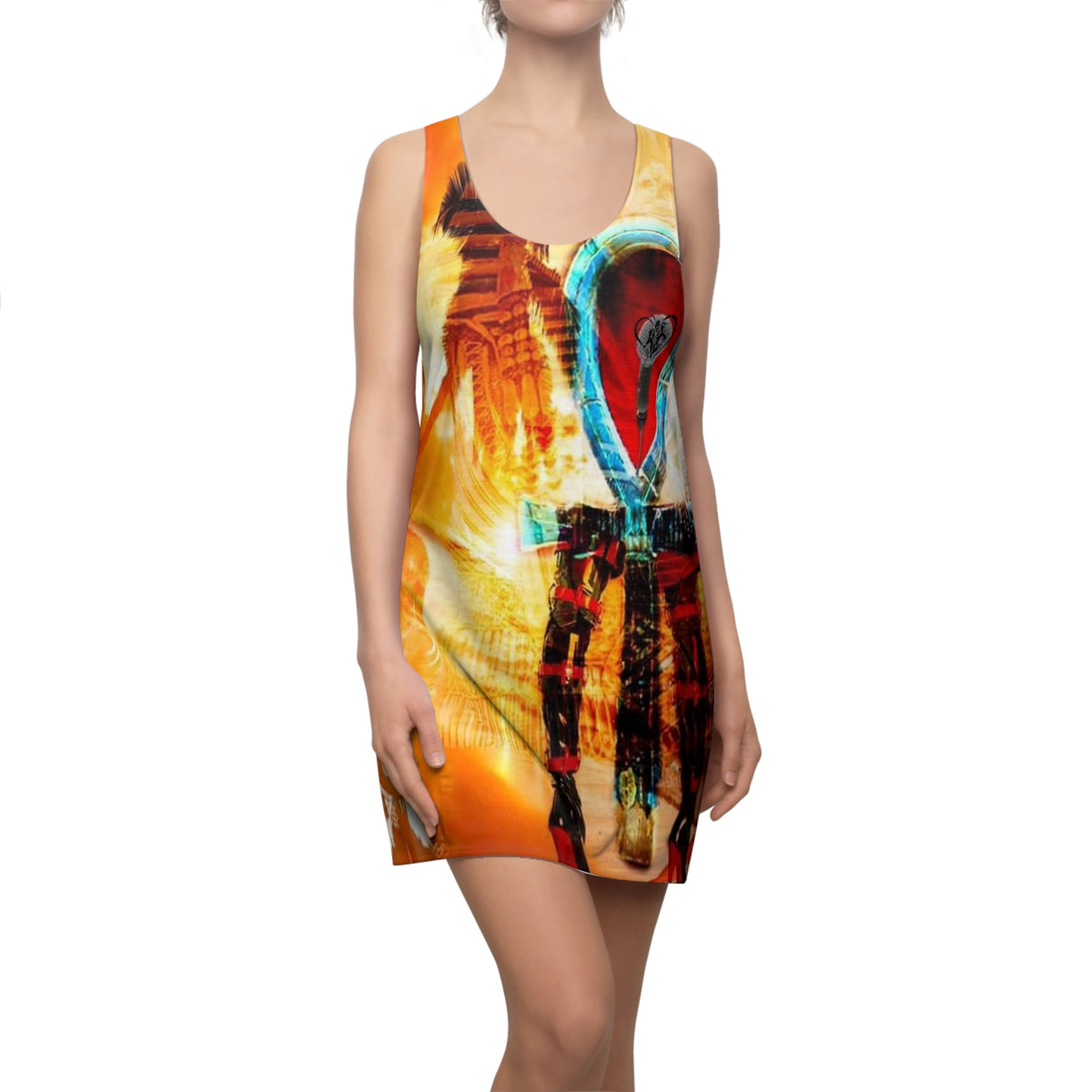 Women's Cut & Sew HIP HOP ART Racerback Dress (AOP)