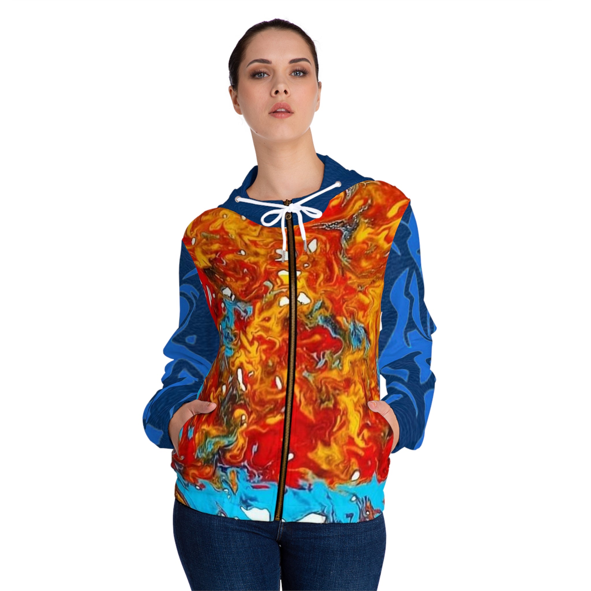 Women’s Full-Zip HIP HOP ART Hoodie (AOP)