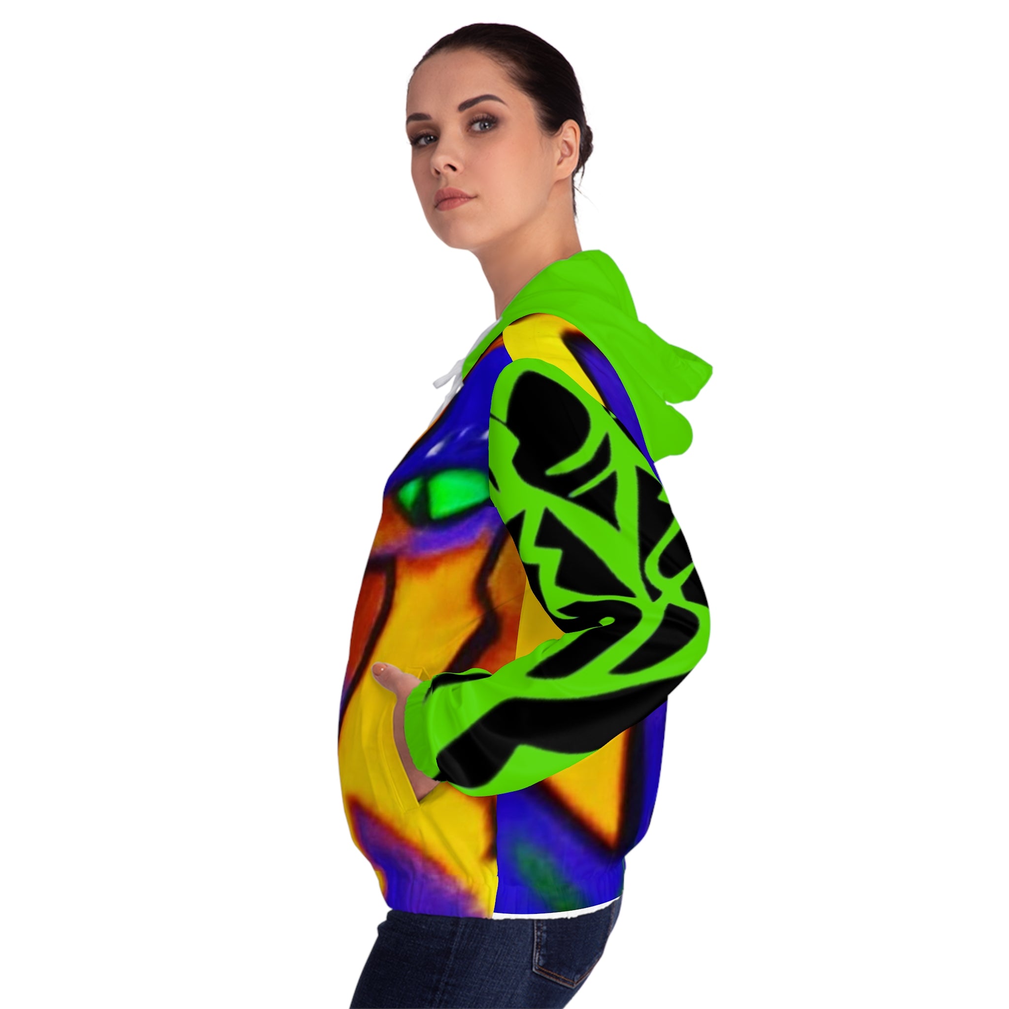 Women’s Full-Zip HIP HOP ART Hoodie (AOP)