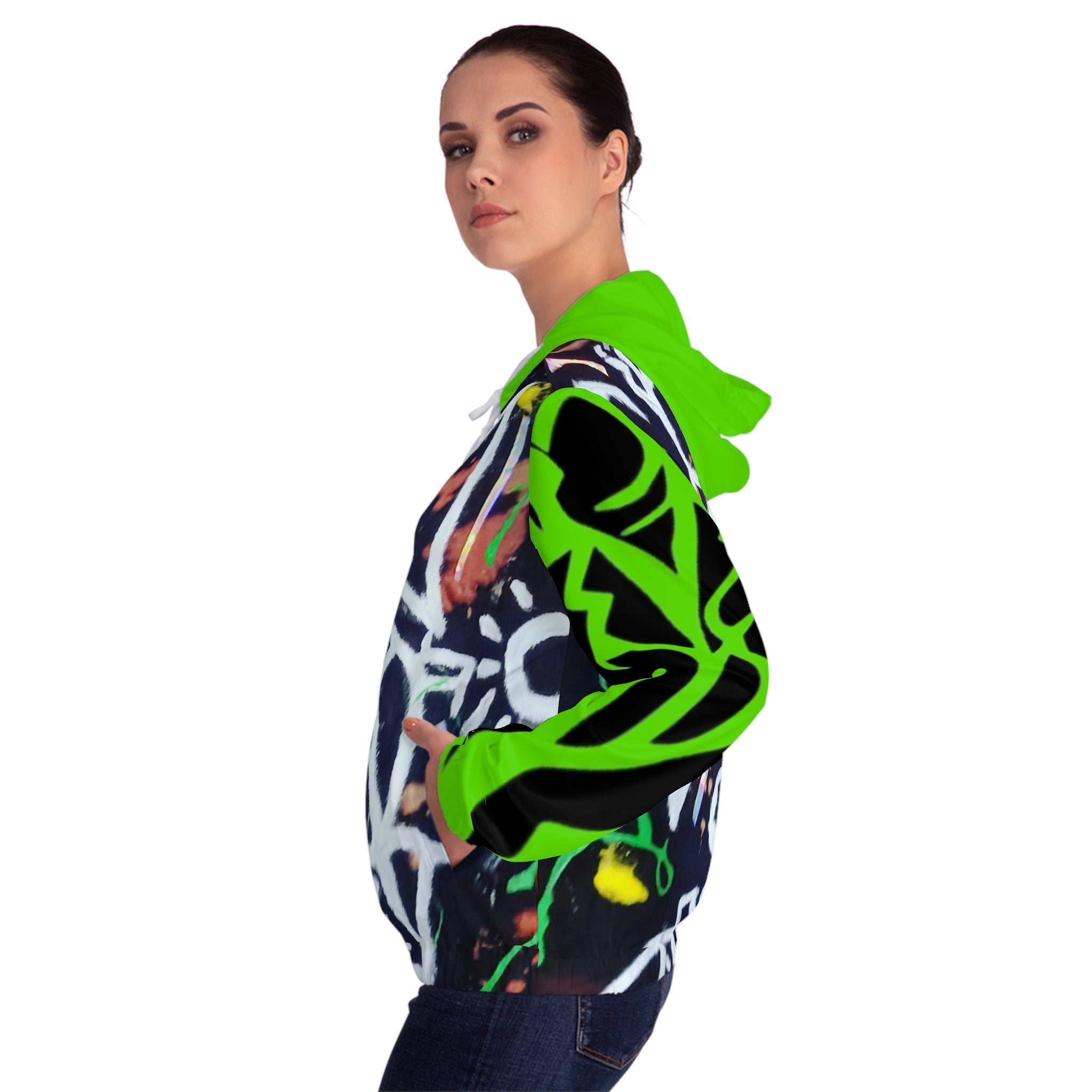 Women’s Full-Zip HIP HOP ART Hoodie (AOP)