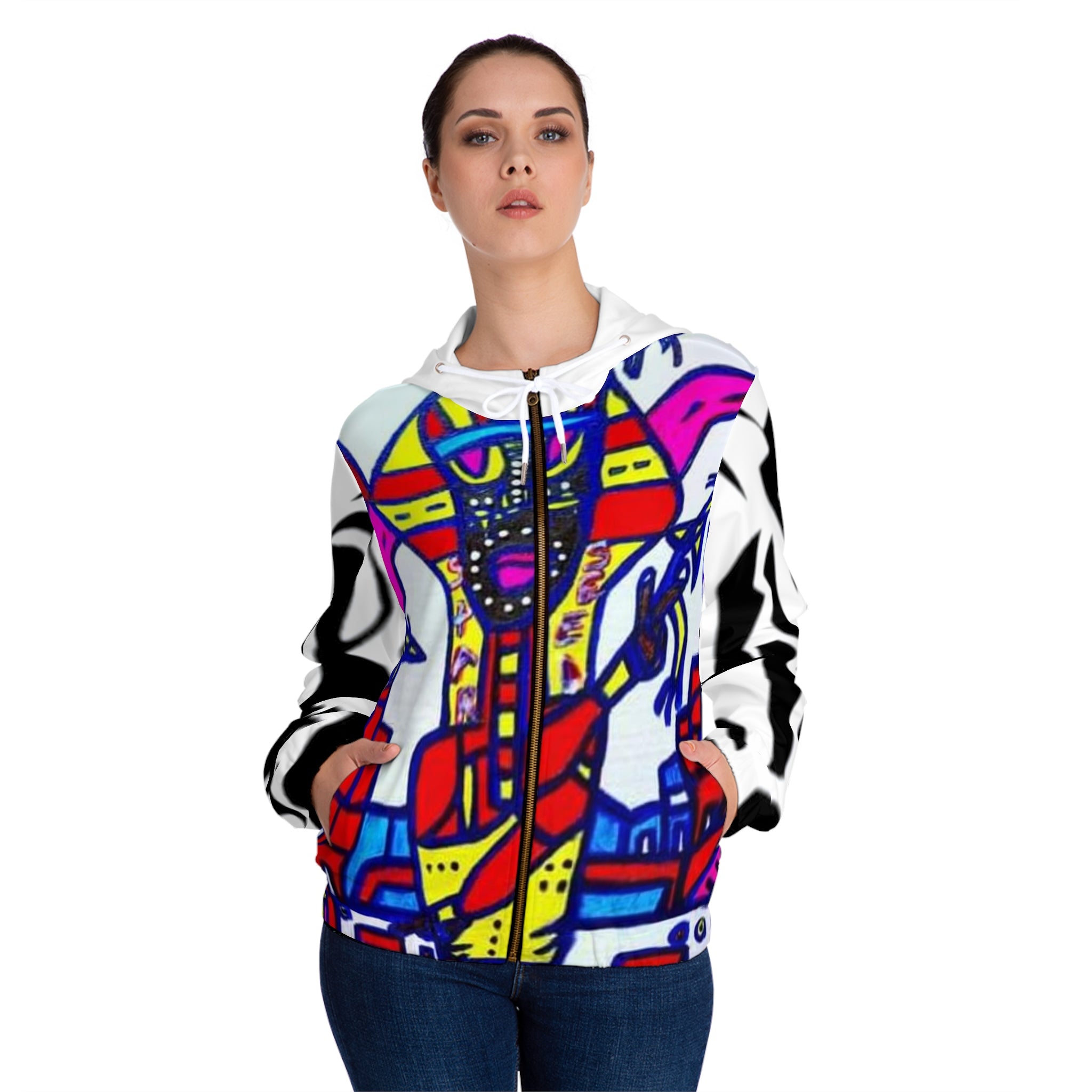 Women’s Full-Zip HIP HOP ART Hoodie (AOP)